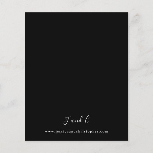 Budget zwart-wit moderne kalligrafie 3 Weddenschap (Achterkant)