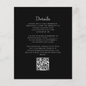 Budget Zwart Wit Monogram Crest QR Code Huwelijk (Achterkant)