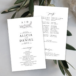 Budget zwart-wit monogram trouwprogramma