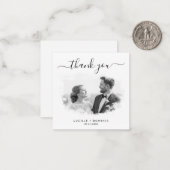 Budget Zwart-wit Paar Portret Dank u Notitiekaartje (Voorkant / Achterkant in situ)