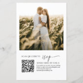 Budget zwart-wit QR-code trouwuitnodiging (Achterkant)