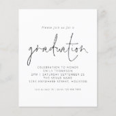 Budget Zwart Wit Script 2025 Afstuderen Uitnodigen (Voorkant)