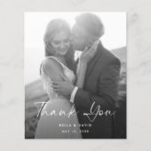 Budget zwart wit script foto bruiloft dank u (Voorkant)