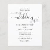 Budget zwart-wit script huwelijksuitnodiging (Voorkant)