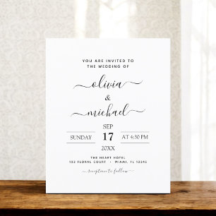 Budget Zwart Wit Trouwfeest Moderne Typografie Fly Flyer