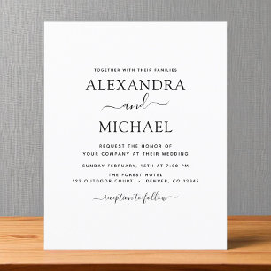 Budget Zwart Wit Trouwfeest Moderne Typografie Fly Flyer