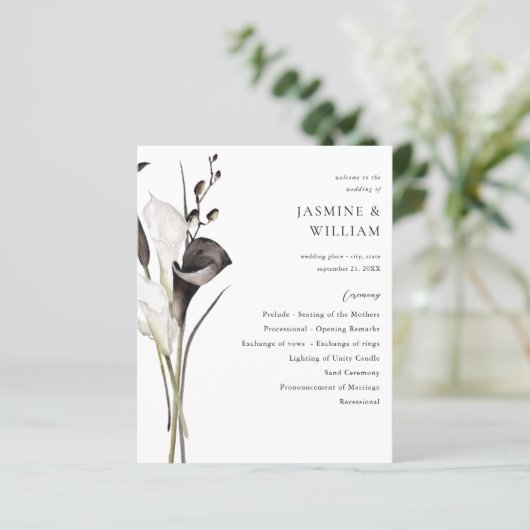Budget Zwart & Wit Vloer Huwelijksceremonie Progra (Staand voorkant)