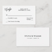 Budget zwart-witkalligrafie Geen gemiddelde RSVP Notitiekaartje (Voorkant / Achterkant)