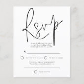 Budget Zwart Witte Tekst QR Code Huwelijksreactie (Voorkant)