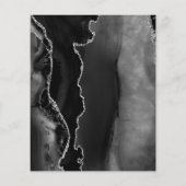 Budget Zwart Zilveren Agaat Script Wedding Menu (Achterkant)