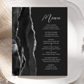 Budget Zwart Zilveren Agaat Script Wedding Menu