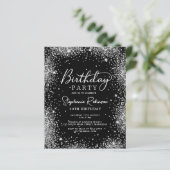 Budget Zwart Zilveren Glitter 40e Verjaardag Uitno (Staand voorkant)