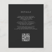 Budget Zwarte Agaat Zilver QR Code Trouw Uitnodigi (Achterkant)