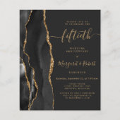 Budget Zwarte Agate Goud 50ste Verjaardagsfeestje (Voorkant)