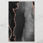 Budget Zwarte Agate Roze Gouden Trouwuitnodiging (Achterkant)
