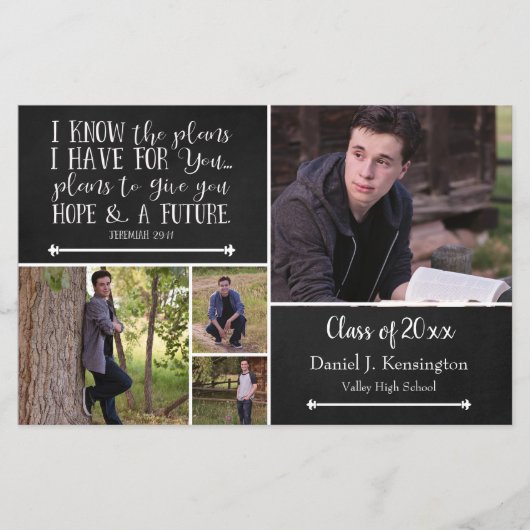 Budget zwarte Bijbel Verse Afstuderen Foto Collage (Voorkant)