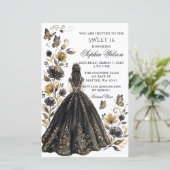 Budget Zwarte Bloem Vlinder Prinses Sweet 16 (Staand voorkant)