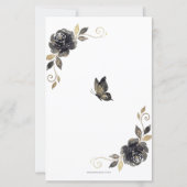 Budget Zwarte Bloem Vlinder Prinses Sweet 16 (Achterkant)