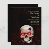 Budget Zwarte bloemenmoody gotische schedel Hallow (Voorkant / Achterkant)