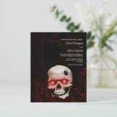 Budget Zwarte bloemenmoody gotische schedel Hallow (Staand voorkant)