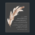 Budget zwarte boho pampas elegant bruiloft flyer<br><div class="desc">De natuurlijke botanische waterverven van pampasgras van de begroting en de uitnodiging van de manuscriptbruiloft met ruimte voor QR code. Modern op het collectie van trendontwerpen in de hedendaagse Trend terracotta,  blauwgroen,  zwarte en natuurlijke beige kleurweg.</div>
