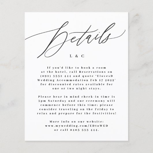 Budget Zwarte Calligrafie Details op achterkant Tr (Achterkant)