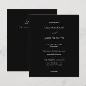 Budget Zwarte Calligrafie Huwelijk (Voorkant / Achterkant)