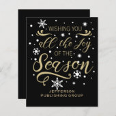 Budget zwarte Gold Moderne zakelijke vakantiekaart (Voorkant / Achterkant)