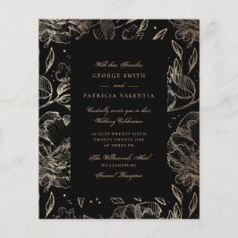 Budget Zwarte Goud Folie Bloemen Handgetekende Ele Flyer