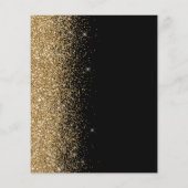 Budget Zwarte Gouden Glitter Trouwmenu (Achterkant)