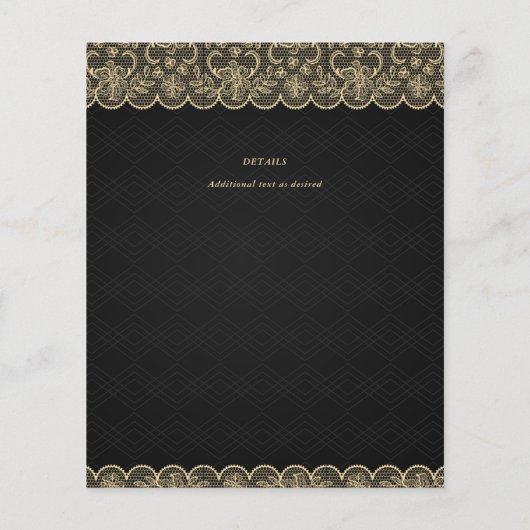 BUDGET Zwarte Gouden Kant Elegante Trouw (Achterkant)