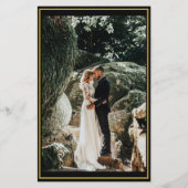 Budget zwarte goudkalligrafie Fotobruiloft Uitnodi (Achterkant)