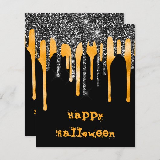 BUDGET Zwarte Halloween Classroom Kaart Glitter Dr (Voorkant / Achterkant)