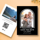 Budget zwarte, minimale witte Arch Save The Date