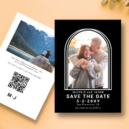 Budget zwarte, minimale witte Arch Save The Date
