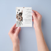 Budget Zwarte & Natuurlijke Bloem Boho Details Flyer (Hand)