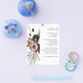 Budget Zwarte & Natuurlijke Bloem Boho Details Flyer (Enkel)