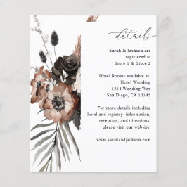 Budget Zwarte & Natuurlijke Bloem Boho Details Flyer