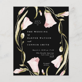 Budget Zwarte Pampas Boho Wilde Bloem Bruiloft Flyer