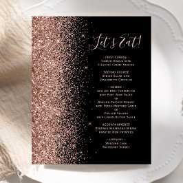Budget Zwarte Roze Gouden Glitter Bruiloftsmenu