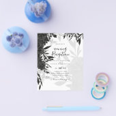 BUDGET Zwarte Rozen Elegante Witte Trouw Uitnodigi Flyer (Enkel)