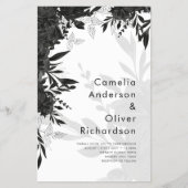 BUDGET Zwarte Rozen Elegante Witte Trouw Uitnodigi Flyer (Voorkant)