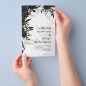 BUDGET Zwarte Rozen Elegante Witte Trouw Uitnodigi Flyer (Hand)