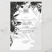 BUDGET Zwarte Rozen Elegante Witte Trouw Uitnodigi Flyer (Achterkant)