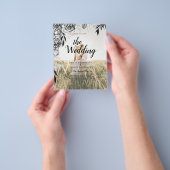 Budget Zwarte Rozen FOTOVERLOOP Huwelijksuitnodigi Flyer (Hand)