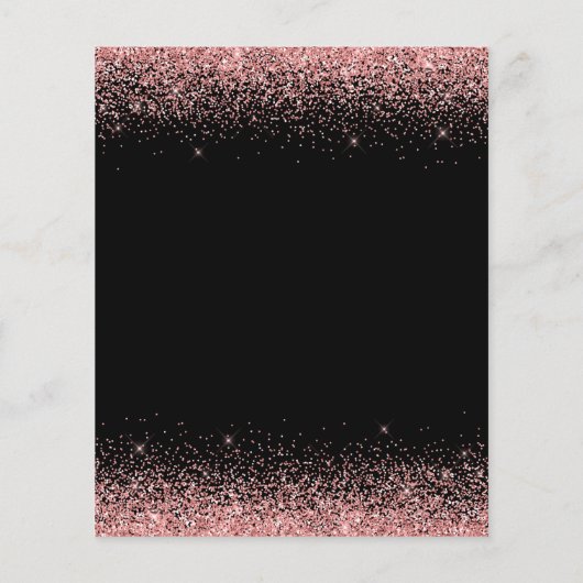 Budget zwarte warme roze glitter elke dag van de z (Achterkant)