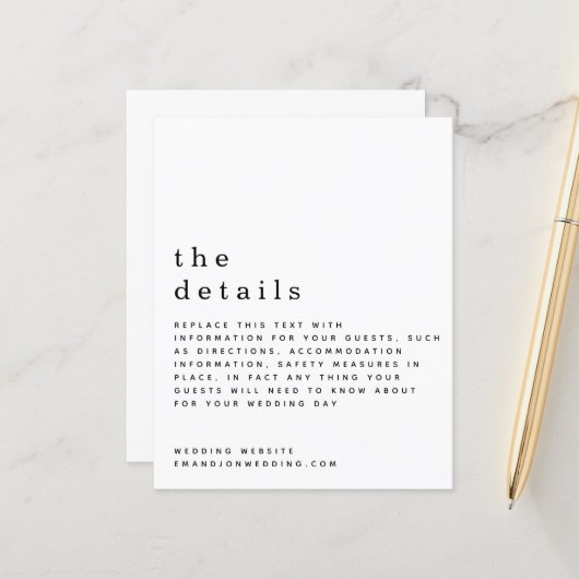 Budget zwarte witte bruiloft - Details Enclosure (Voorkant / Achterkant in situ)