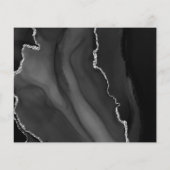 Budget Zwarte Zilveren Agate Save the Date Kaart (Achterkant)