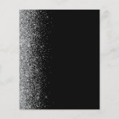 Budget Zwarte Zilveren Glitter Rand Trouwmenu (Achterkant)