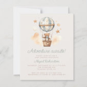 Budgetavontuur wacht op Teddy Bear Boy-Baby shower (Voorkant)